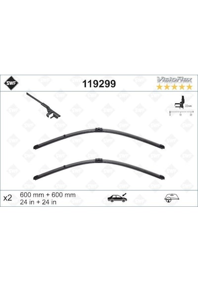 Sılecek - 554 - Supurgesı Takımı 600mm / 600mm Mercedes W204 S204 C204 C218 X218 W212 S212 C207 - Spt-gld - A207 Swf