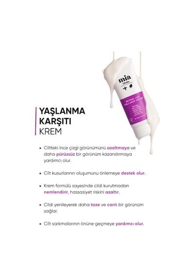 Mia Klinika Cilt Yenileyici Ve Yaşlanma Karşıtı Retinol Kolajen Krem 50 ML
