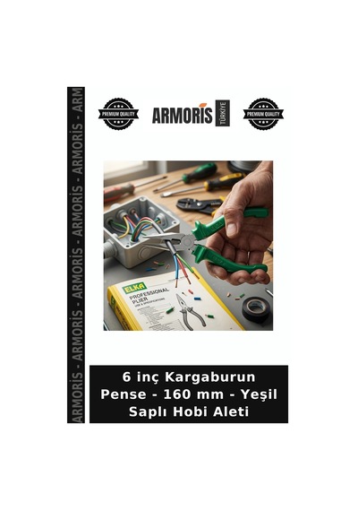 6 İnç Kargaburun Pense - 160 Mm - Yeşil Saplı Hobi Aleti