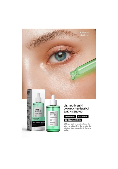 Koreaco Centella & Cica & Ceramide - Onarıcı, Aydınlatıcı ,24 Saat Nemlendirme Ampoule