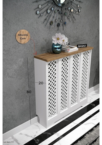 Dekoratif Petek Dolabı Kalorifer Peteği Kapatma Ünitesi Modern Tasarım İç Ölçü 76 Cm Dış Ölçü 80 Cm Petek 76 Beyaz Üstü Çam D7 Dekoratif Petek Dolabı Kalorifer Peteği Kapatma Ünitesi Modern Tasarım İç Ölçü 76 Cm Dış Ölçü 80 Cm Petek 76 Beyaz Üstü Çam D7