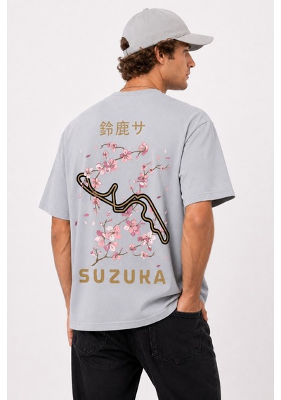 Bayloranzzo Suzuka %100 Pamuk Heavy Cotton Premium Kalite Unisex Tişört Gri