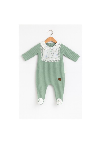 Carmin Baby Bebe Yaka Dantel Detaylı Tulum Yeşil