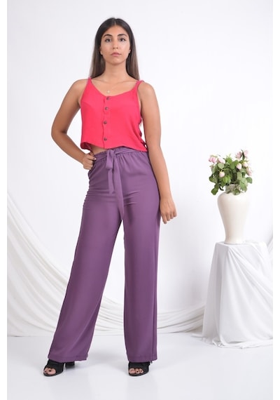 Soralline Kadın Yazlık Pantolon 1697 Mor Mor