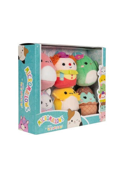 Micromallows Squishmallows Mini Yumuşak Peluş Oyuncak 6 Lı Figür Seti - 6 Cm - Model - 1 Çok Renkli