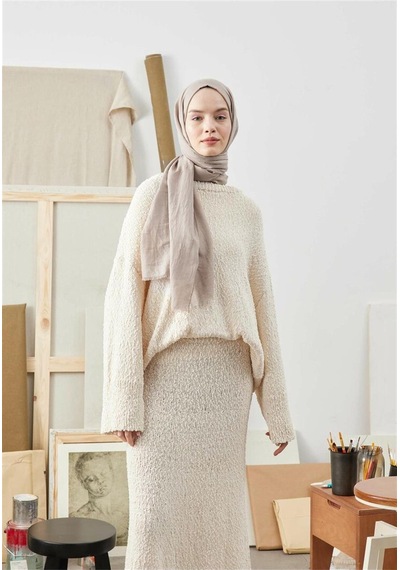 Bambu Kraş Şal Tesettür Giyim, Yüksek Kalite, Hafif, Rahat, Şık, Premium, Lux, Shawl, Scarf Bej