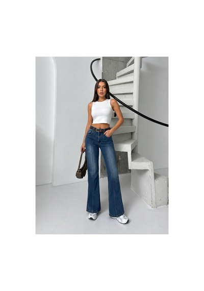 Bluemarlin Tint İşlemli Kemerli Bacak Çımalı Yüksek Bel İspanyol Paça Denim Pantolon Tint İşlemli Bluemarlin Tint İşlemli Kemerli Bacak Çımalı Yüksek Bel İspanyol Paça Denim Pantolon Tint İşlemli
