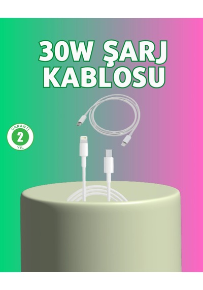 Kalite 30w Type-c Lightning Hızlı Şarj  Kablosu - 1.2m Dayanıklı