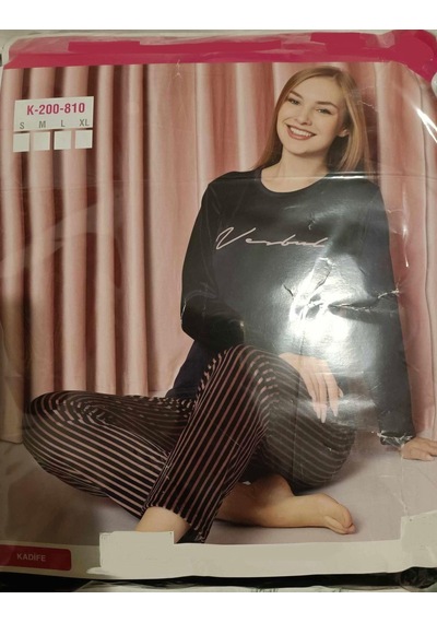 Sude Kadın Kışlık Kadife Pijama Takımı K200/810 - 1 Adet 001