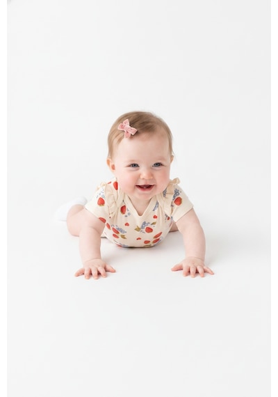 Tiffany Baby & Kids Strawberry Garden Organik Tasarımlı Yarım Kol Body ekru