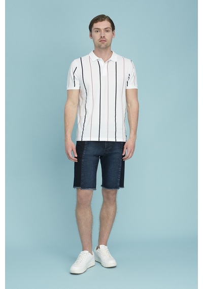Slim Fit Erkek Şort Mavi