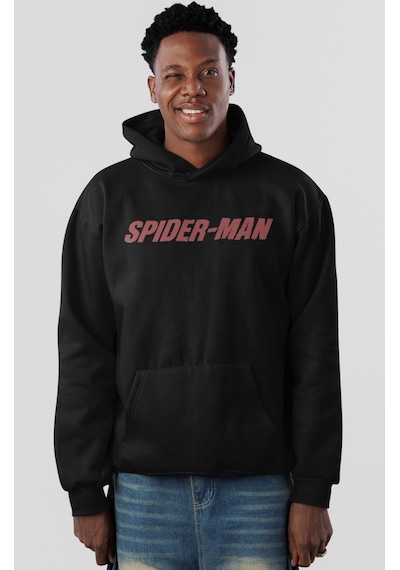 Sevbano Spider-man Film Kahramanı Örümcek Adam Sırt Baskılı Unisex Oversi Siyah