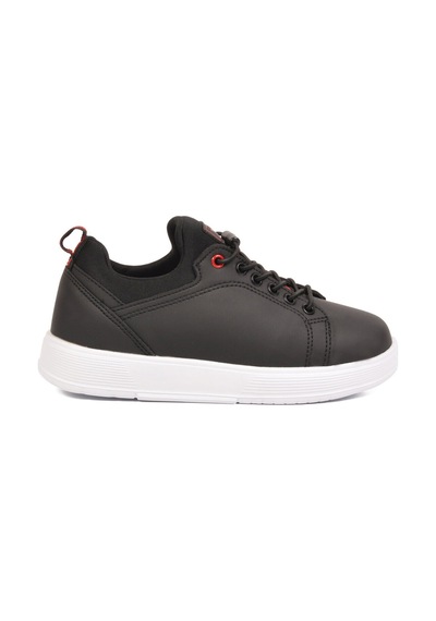 Walkway Siyah-kırmızı Lastik Bağcıklı Comfort Rahat Tabanlı Erkek Çocuk Sneaker Balase F Siyah - Kırmızı