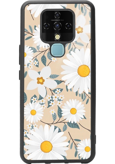 Tecno Camon 16 Büyük Papatya Tasarımlı Glossy Telefon Kılıfı Çok Renkli