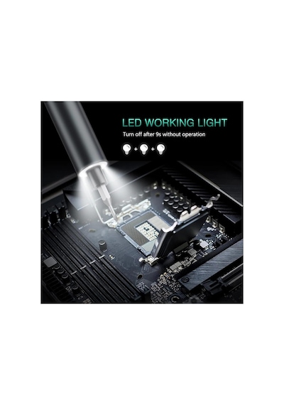 Mini Şarjlı Tornavida Seti Led Işıklı 3 Seviyeli Tork Ayarlı 60 Parça Şarj Edilebilir Hassas Tornavida Seti Dizüstü Bilgisayar/pc/telefon/saat/kamera İçin Alüminyum Manyetik Saklama Kutusu