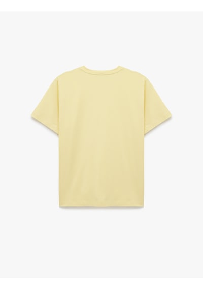 Koton Pamuklu Kısa Kollu Bisiklet Yaka Oversize Basic Tişört Sarı 6sak50170ek Sarı