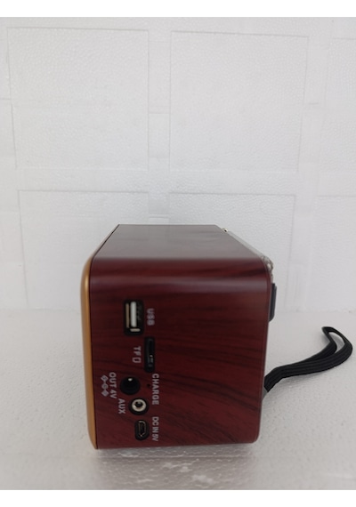Nostaljik Radyo Klasik Radyo Bluetooth Hoparlör Usb-tf Çalar Ses Bombası Şarjlı Radyo - Bordo- Tek E