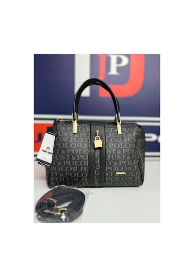 Just Polo Kadın Siyah Monogram El Ve Omuz Çantası Yeni Sezon 2201mh 46669619