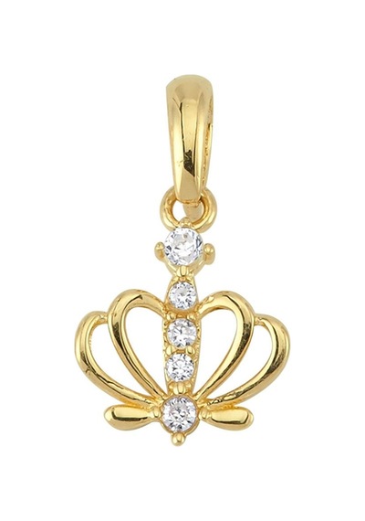 Goldkupe 14 Ayar Taç Taşlı Altın Kolye Ucu 0,56 Gr-3262