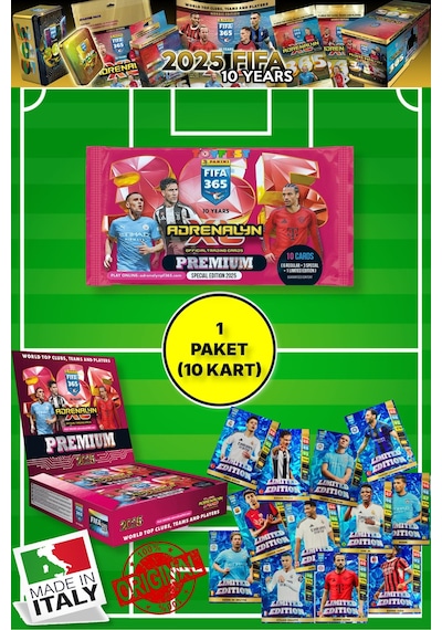 Panini Fifa 365 - 2025 Official Special Edition Premium Card Futbolcu Kartları - 1 Paket 10 Kart