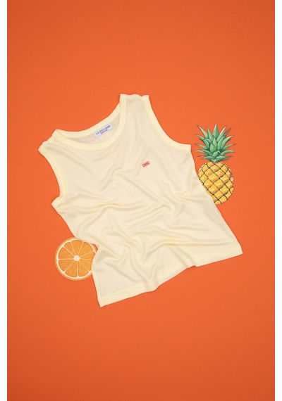 U.S. Polo Assn. Kız Çocuk Limon Kolsuz Basic Tişört 50306215-VR035