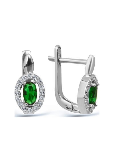 Kuyumcudukkani"oval Safir Renktaşlı"küpe Ve Kolye Seti- 24127-w-grn Beyaz