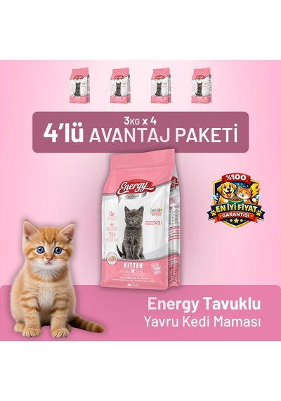 Tavuklu Yavru Kedi Maması 3 Kg - 4 Adet