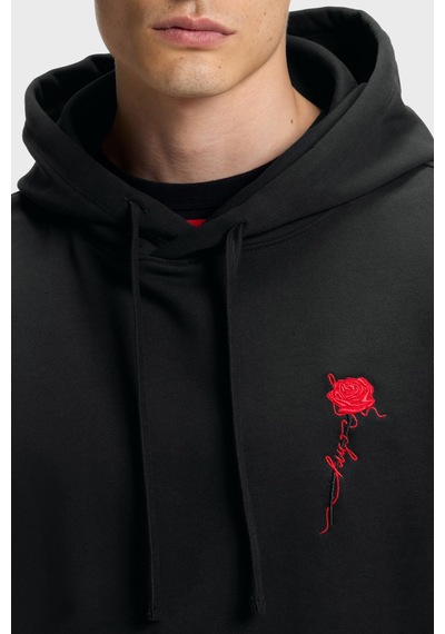Hugo Logolu Relaxed Fit Kapüşonlu Sweat Erkek Sweat 50574451 001 Siyah