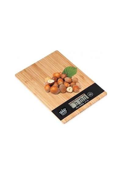 Dijital Lcd Mutfak Tartısı Terazisi 5kg Bambu Desenli Çok Renkli