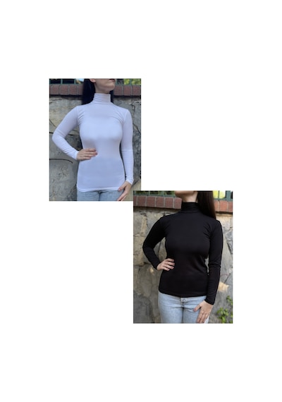 Kadın Uzun Kollu Yarım Balıkçı Yaka Body 2 Adet