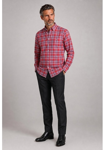 Bisse Kırmızı Regular Fit Paşa Yaka Spor Gömlek Gm23y231026 D24