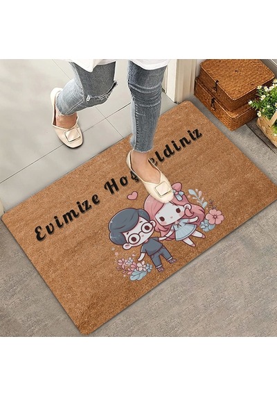 Valerine Life Sevimli Çiftler Evimize Hoş Geldiniz Kapı Önü Paspası 45x70cm
