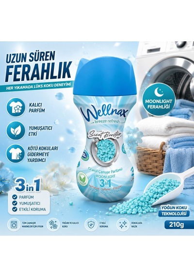 Granül Çamaşır Parfümü Moonlight 210 Gr 3 Ü 1 Arada Çamaşır Koku Boncukları, Parfüm Ve Yumuşatıcı Etkili Scent Booster Diğer