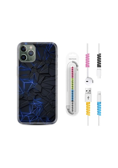 Apple Uyumlu iPhone 12 Pro Max Kılıf Kablo Koruyuculu Karmaşık 1874