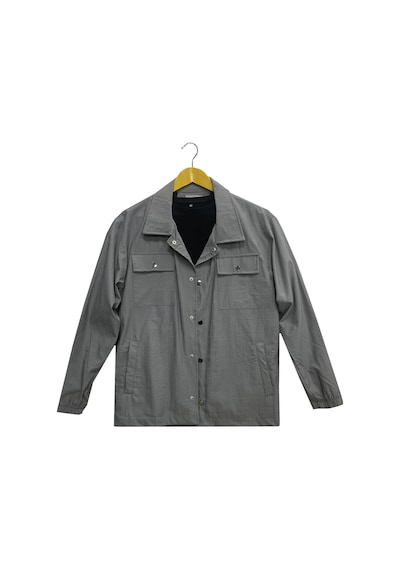Classics Men Erkek Uzun Kol Cepli Slim Fit Yağmurluk Ceket Gri