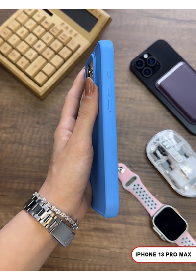 Apple iPhone 13 Pro Max Uyumlu Kamera Korumalı Darbeye Dayanıklı Renk Atmayan Keep Silikon Kılıf Mavi
