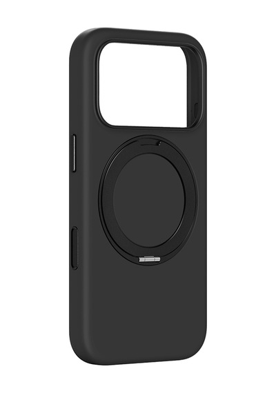Apple Uyumlu iPhone 17 Pro Max Amazingthing Cloudie Magspin 360 Derece Standlı M-safe Kılıf Siyah Siyah