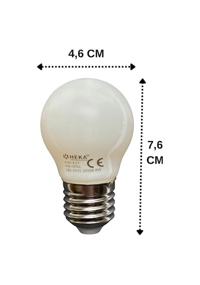 5 Adet Heka 6w 48w 3000k Sarı Işık E27 Duylu Soft Led G45 Ampul Heka