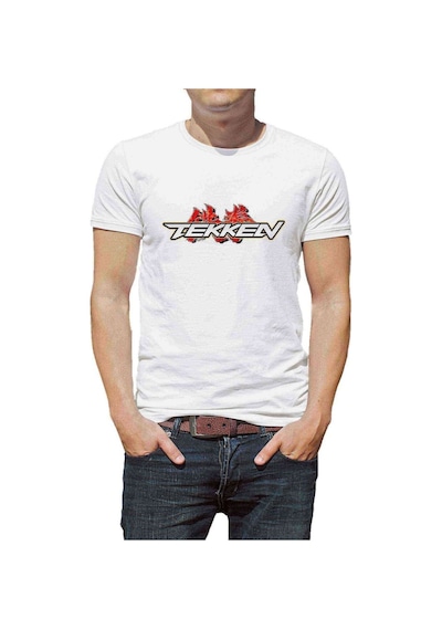 Tekken Logo Baskılı Beyaz Erkek Tshirt
