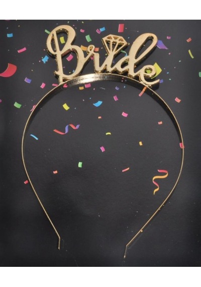 Hadpols Premium Hediye Kadın Düğün Bride Gold Metal Taç Altın