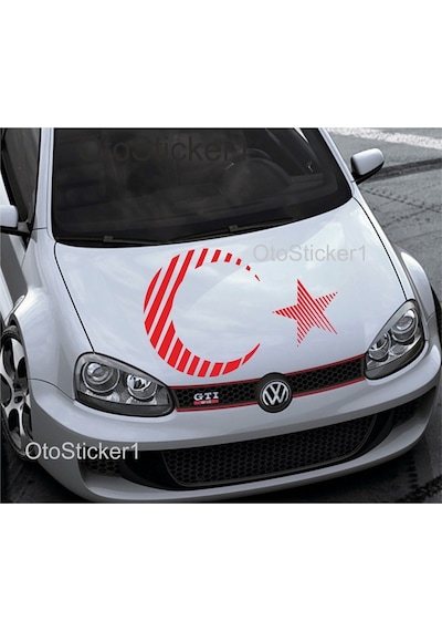 Ay Yıldız Solo Türk Sticker Kırmızı 32 21 Cm