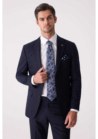 Erkek Lacivert Slim Fit Takım Elbise