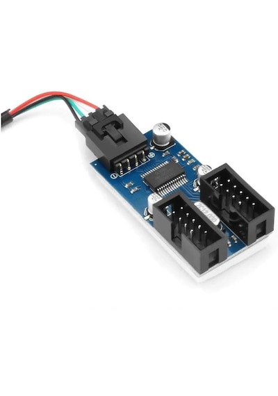 6090 Anakart İç Usb Hub 9 Pin Header 1x2 Çoğaltıcı Port Genişletici Panel Rgb Dişi