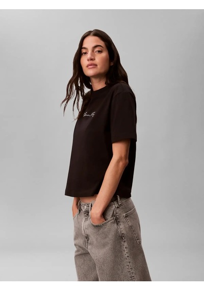 Calvin Klein Ss Graphıc Boxy Tee, Ub1, Xxs Siyah Kadın T-shirt