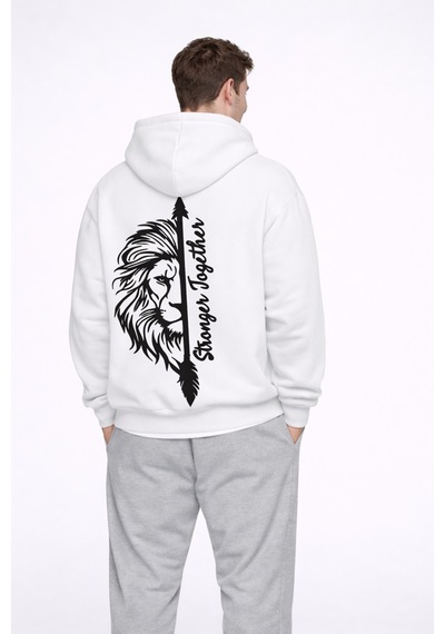 Nevermınd Stronger Together Yazılı Aslan Kaplan Baskılı Beyaz Sevgili Kombini Oversize Hoodie Pembe Pembe Nevermınd Stronger Together Yazılı Aslan Kaplan Baskılı Beyaz Sevgili Kombini Oversize Hoodie Pembe Pembe