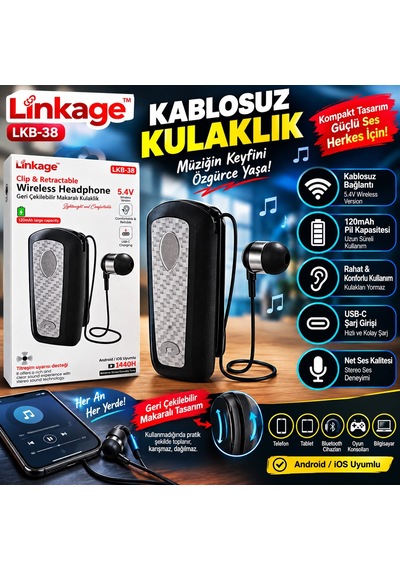 Lkb-38 Makaralı Bluetooth Kulaklık - Lisinya Çok Renkli