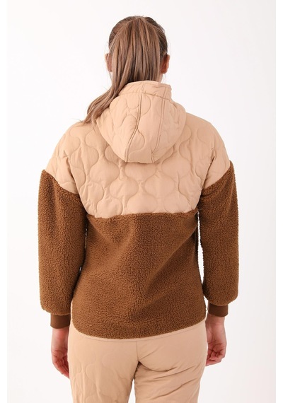 Maraton Sportswear Comfort Kadın Kapşonlu Uzun Kol Outdoor Taba Sweatshirt 21441-taba Taba