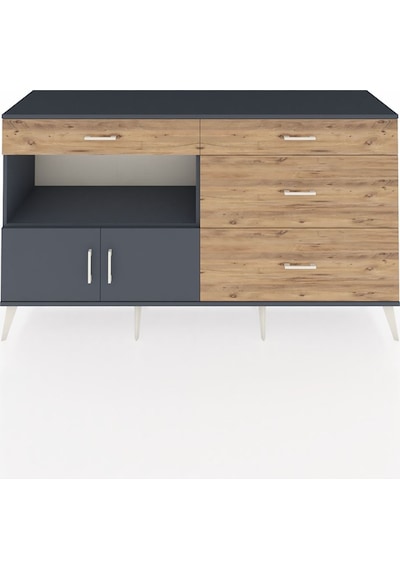 Hyperion Konsol Tek Raflı 4 Çekmeceli 2 Kapaklı 176x44x99 Antrasi Antrasit-antrasit/çam Hyperion Konsol Tek Raflı 4 Çekmeceli 2 Kapaklı 176x44x99 Antrasi Antrasit-antrasit/çam