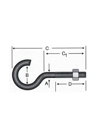 Açık Metrik Kanca M5 / 21x100 - 100 Adet Düz Renkli