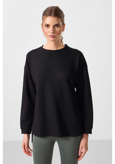 Tommylıfe Rahat Form O Yaka 2li Paket Siyah-koyu Gri Kadın Tunik Sweatshirt - 97305 Siyah - Gri